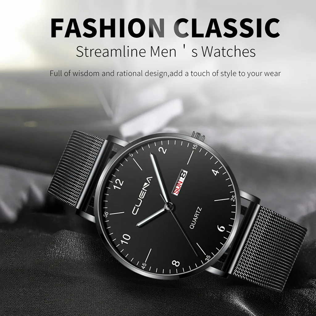 Новое поступление мужские кварцевые часы из нержавеющей стали с магнитной