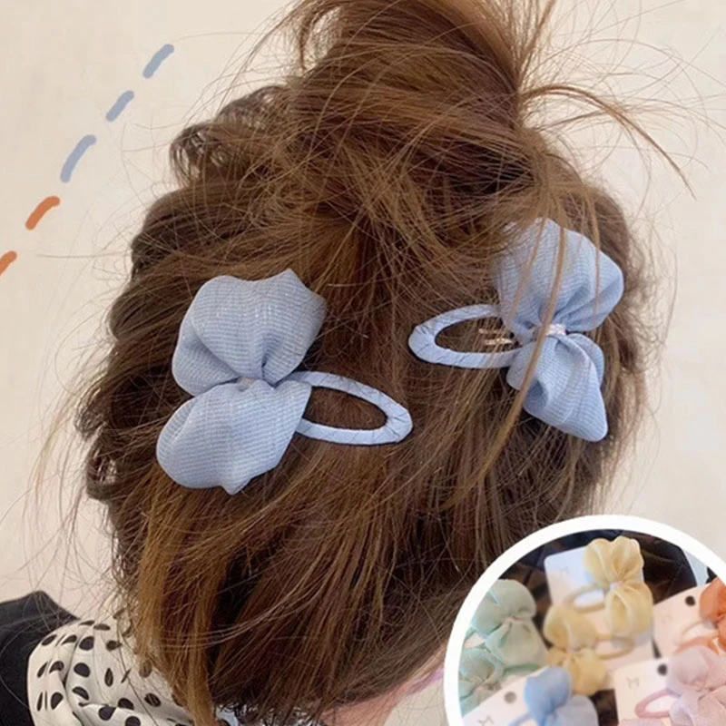 Детская заколка для волос с бантом из сетчатой пряжи милая ткань зажим Детские