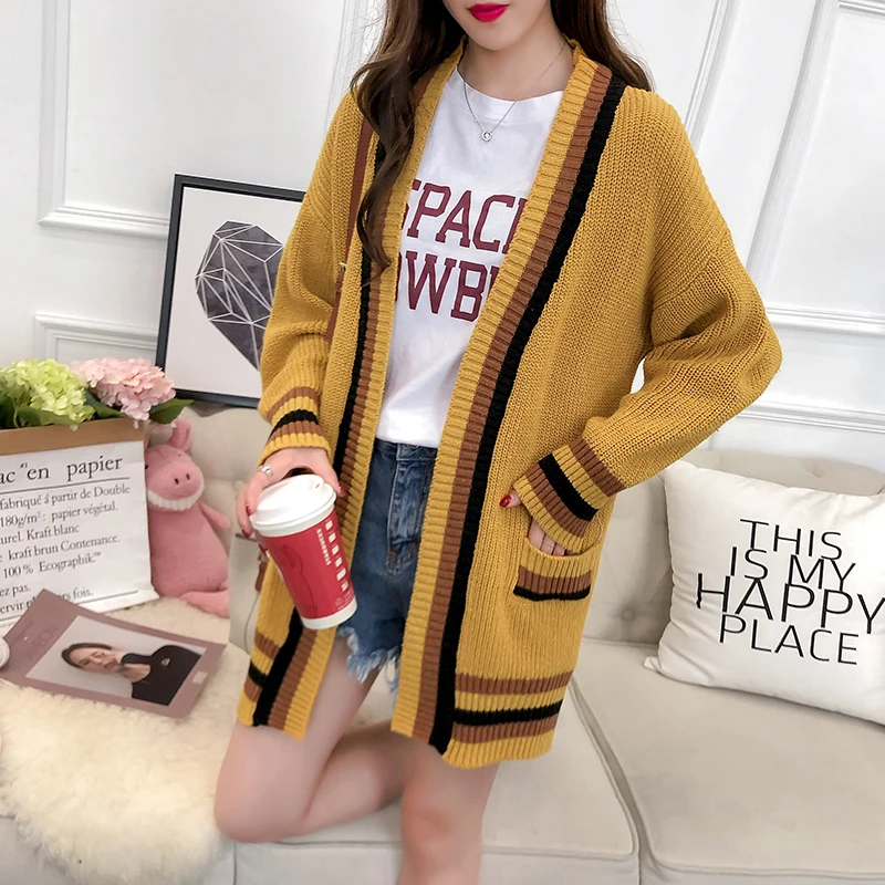 Пальто оверсайз длинный кардиган свитер женская зимняя свободная популярная