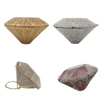 diamond crystal bag fashion geometric rhinestone purse luxury brand top handle bags women party evening clutches small handbags