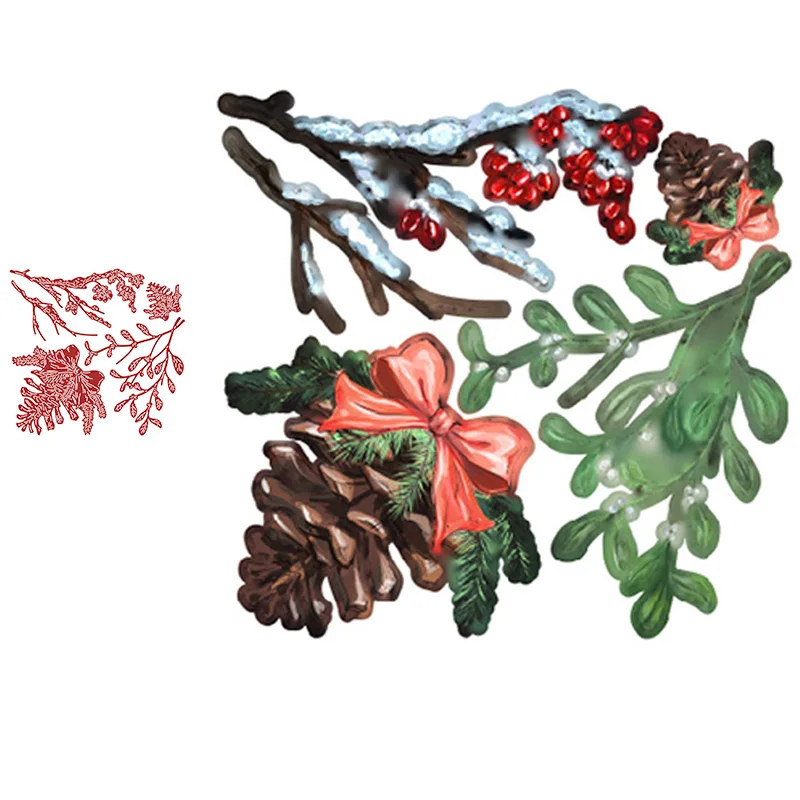 

Christmas decoration pine cone combination Cutting Dies Scrapbook Dariy Decoration Stencil Embossing Template DIY Greeting Card
