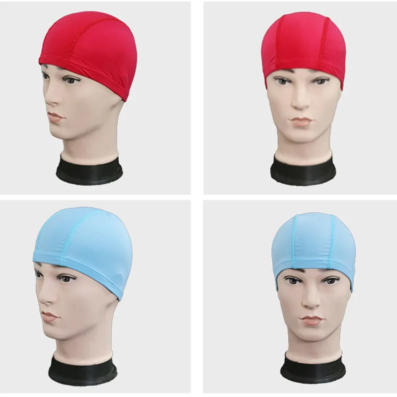 Free Size Swimming Hat Fabric Protect Ears Long Hair Swim Cap Adults Men Women Sporty Elastic Ultrathin Adult Bathing Caps | Спорт и