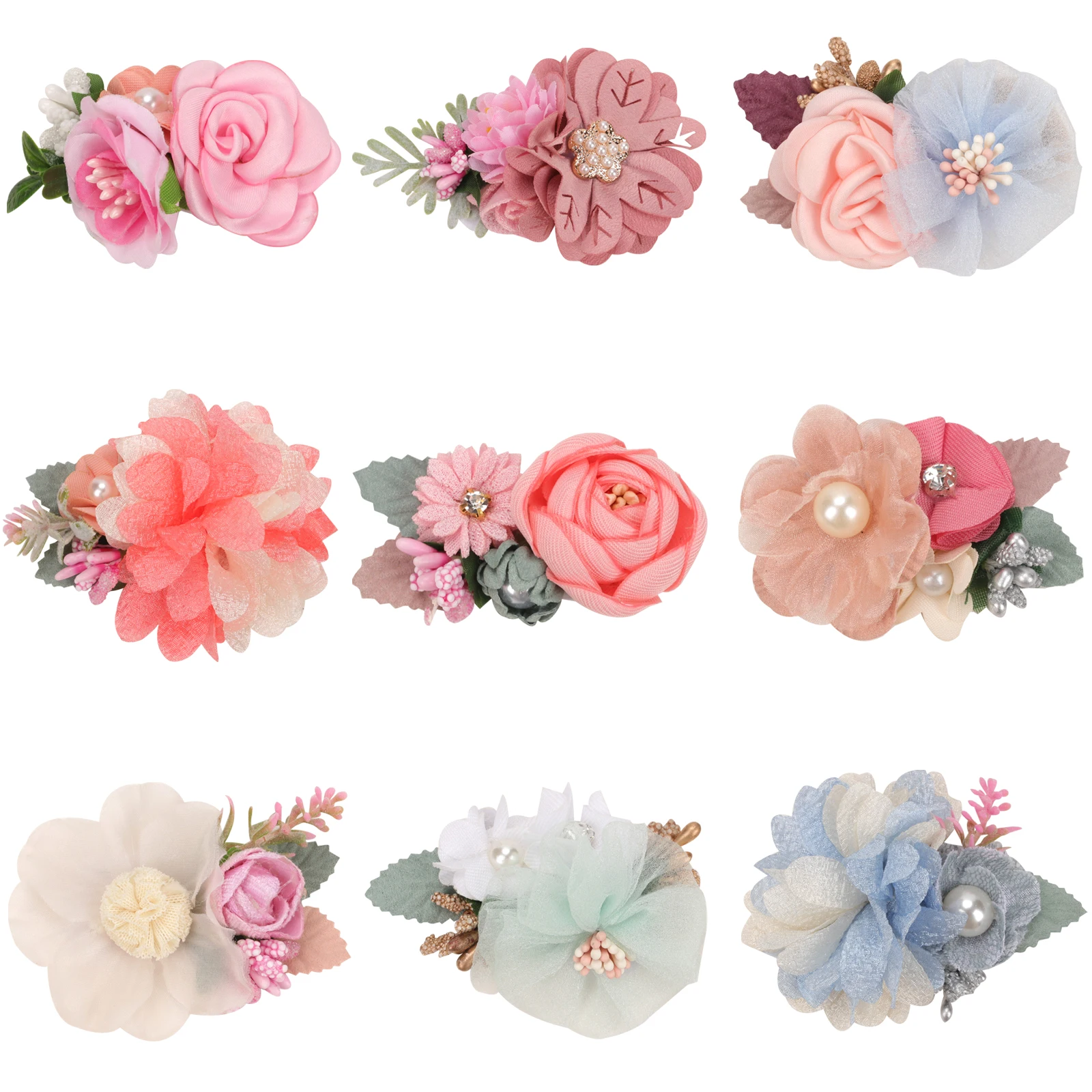 

Oaoleer Chiffon Flower Hair Clips Pins Kids Lace Flowers Hairpins Pins Barrettes For Girls Kids Lovely Hair Accessories Bouquet