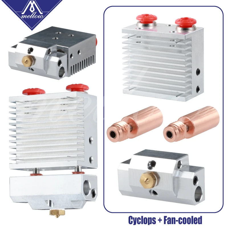 Двойной экструдер Mellow Crazy Heat Break V6 cyclop +/Chimera + plus мульти экструзия 2 в 1 комплект HotEnd