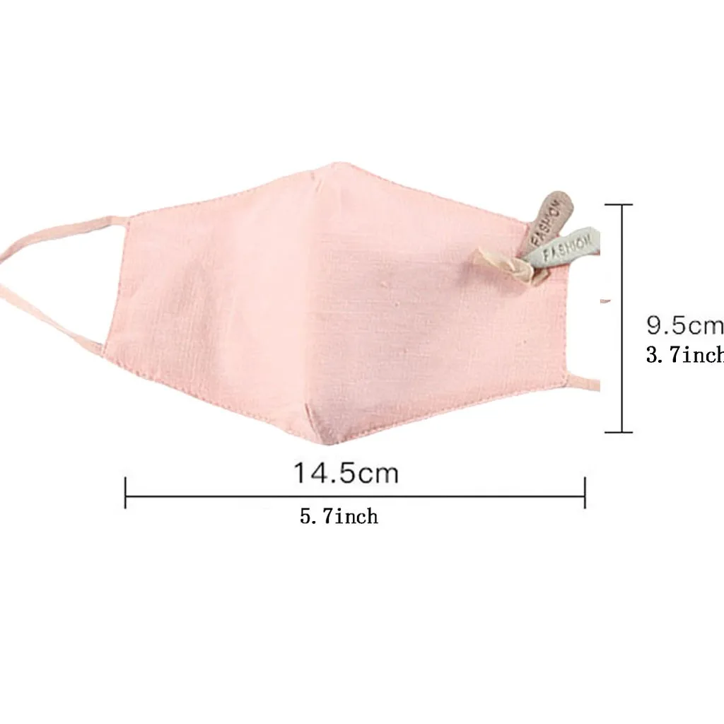 

5PCS Children Unisex Cute Rabbit Ear Bow Masks Girls Lovely Outdoors DDustproof Breathable Washable Reuse Face Mask mascarillas