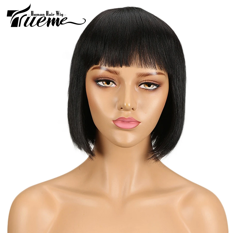 Парики Trueme из натуральных бразильских волос с эффектом омбре короткие светлые и