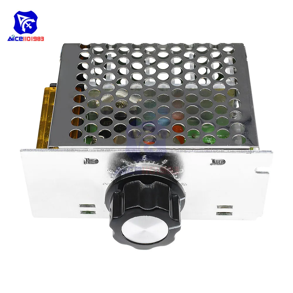 Diymore 4000 Вт AC 220 В SCR регулятор напряжения диммер регулятор скорости двигателя Модуль регулируемый потенциометр с Алюминиевый Чехол