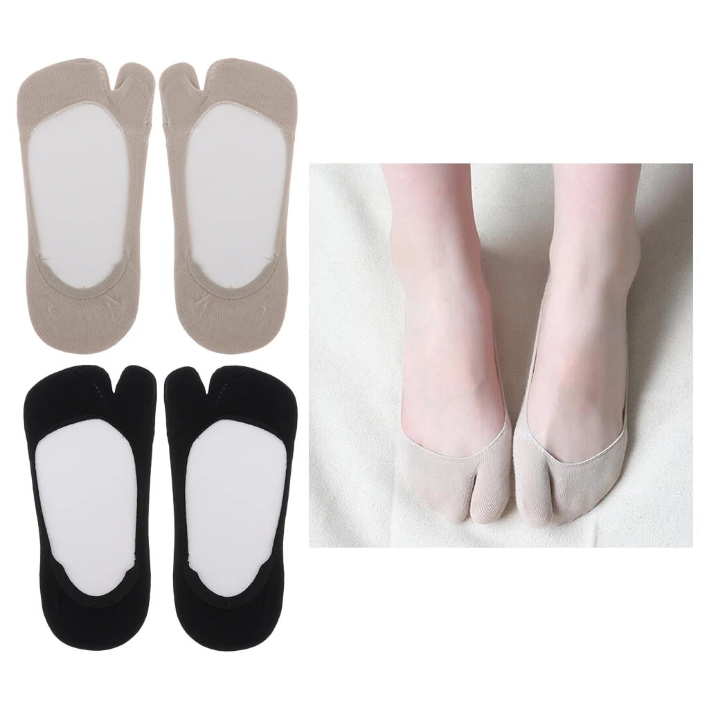 

2 Pairs Flop Socks Tabi Split Toe Socks Low Cut No Show Boat Socks