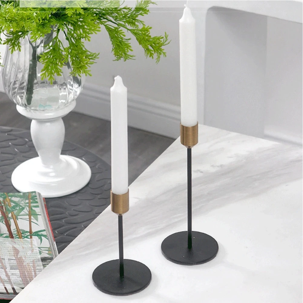 modern and simple wrought iron candle holder metal crafts home decoration accessories wedding holiday candle holder crafts 2pcs free global shipping