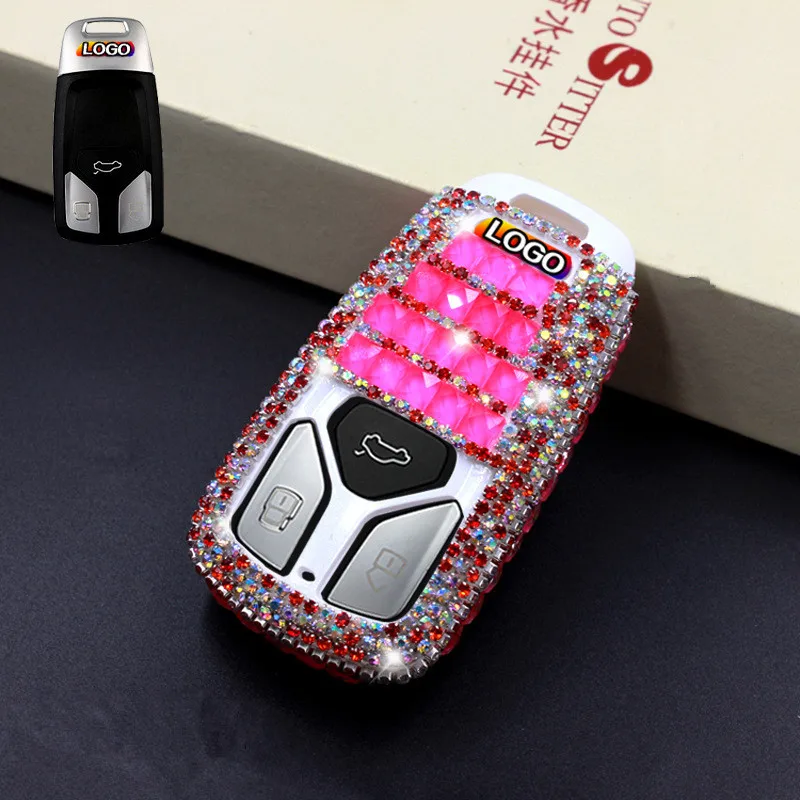 Роскошный чехол для автомобильных ключей с бриллиантами Audi A4 B9 Q7 4m TT TTS 8s 2016 2017