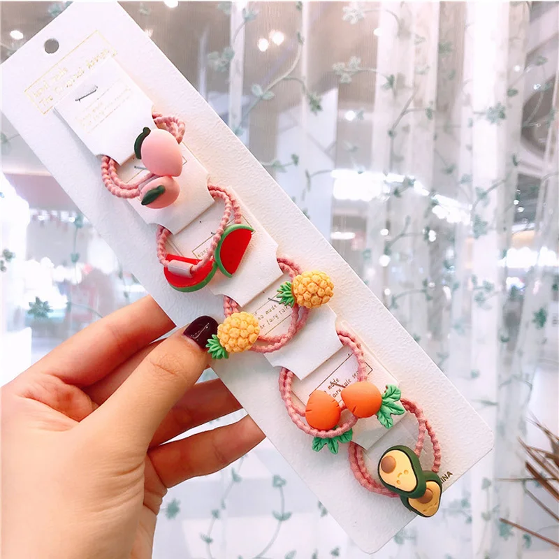 5 пар/партия забавный мультяшный рисунок веревка для волос детей милая головная