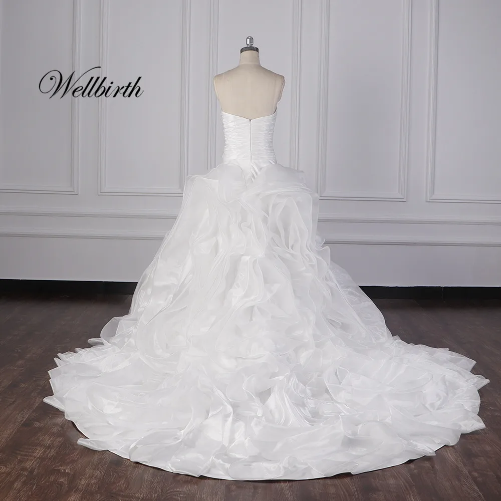 Реальное изображение Wellbirth Vestido de novia милое бальное платье свадебное платье с открытыми плечами свадебное платье js002