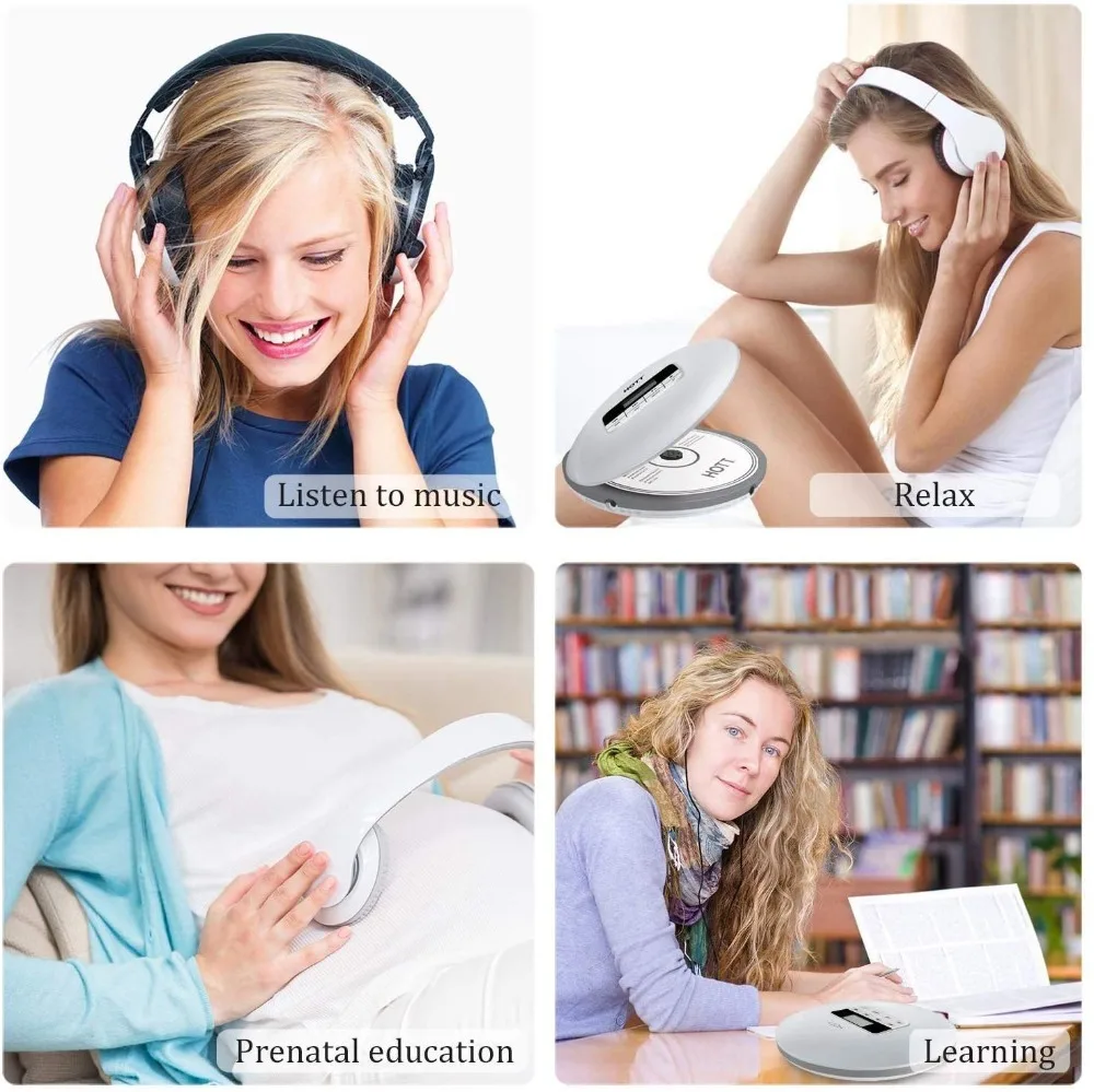 HOTT 511 портативный CD-плеер с разъемом для наушников, противоскользящая Противоударная защита компактный CD музыкальный диск Walkman плеер с lcd