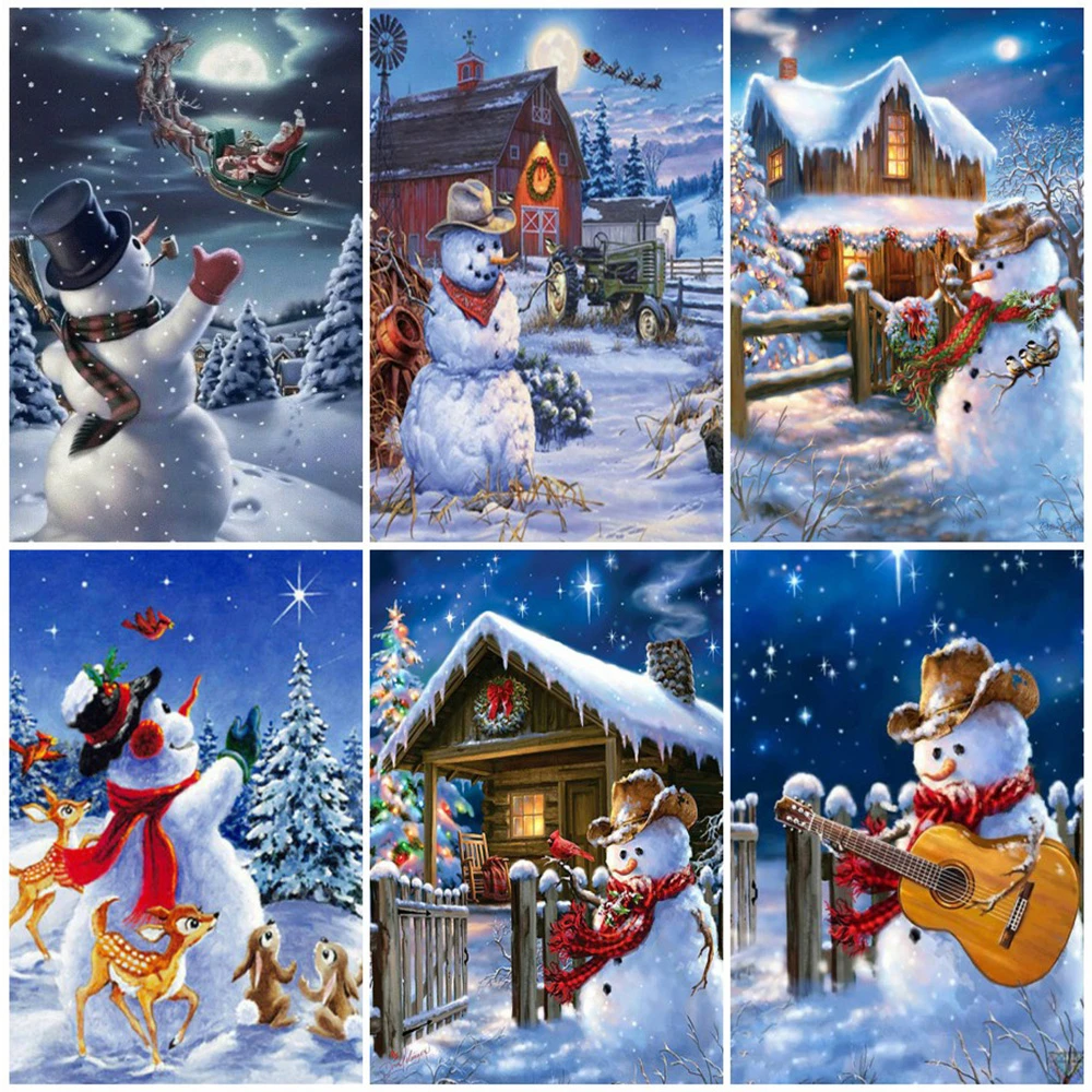 

Christmas Winter Snowman Wall Art Canvas Painting Anime Posters and Prints Room Decoration Pictures Living Home Decoration
