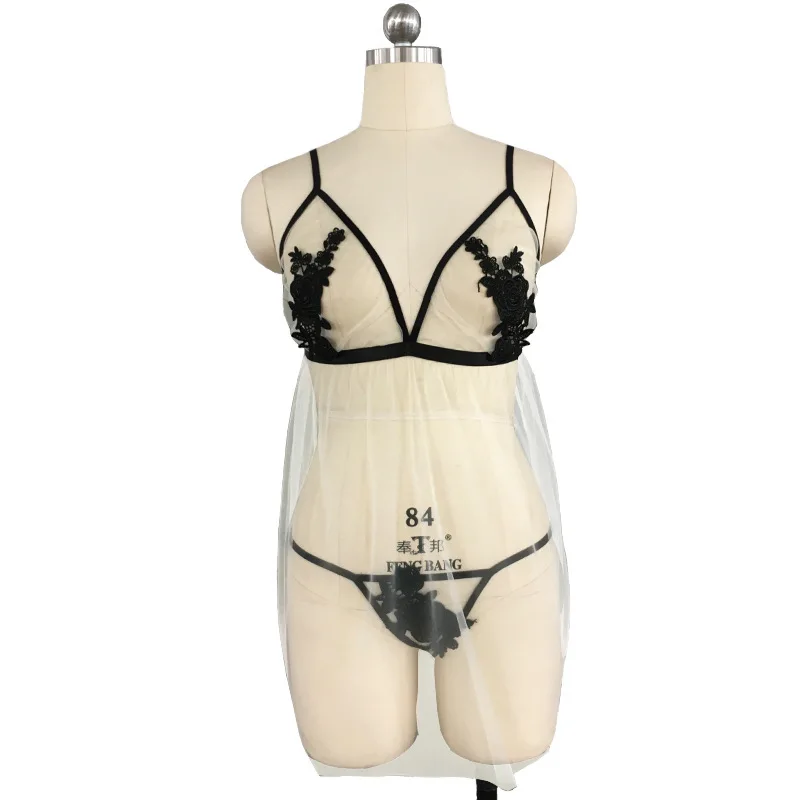 Кружевная Пижама сексуальная женская одежда Babydoll Прозрачное нижнее белье Порно