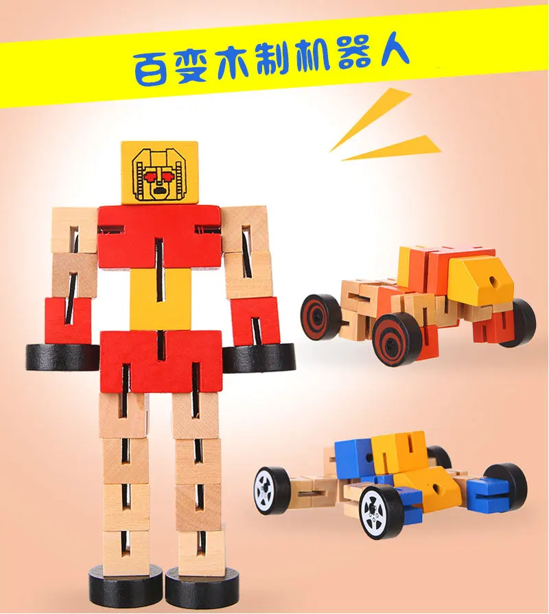

Детские игрушки, оптовая продажа, деревянный пазл autobot, деформация, Деревянный робот, игрушки-модели ручной игры