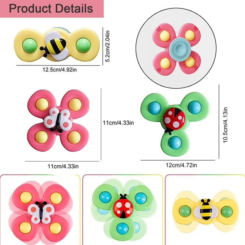 

Suction Cups Spinner Top Toy with Rotating Sucker Animal Early Learner for Baby Toys, Suitable for Dining Table/Bathroom/Travel