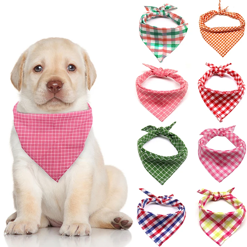 

1 шт. шарф для собак, клетчатая стильная бандана для щенков, кошек, собак/нагрудники, хлопковая моющаяся бандана, аксессуары для собак для мал...