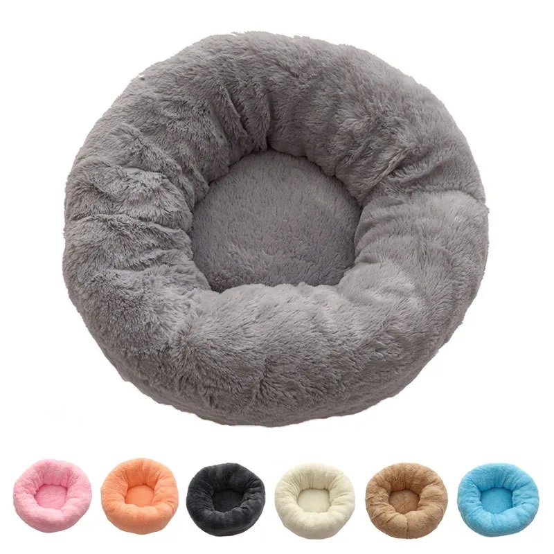 

Comfy Plush Pet Dog Bed Hondenmand Washable Round Calming Pet Bed Cushion Sofa Mat Kennel Donut Beds House For Large Dogs /Ca