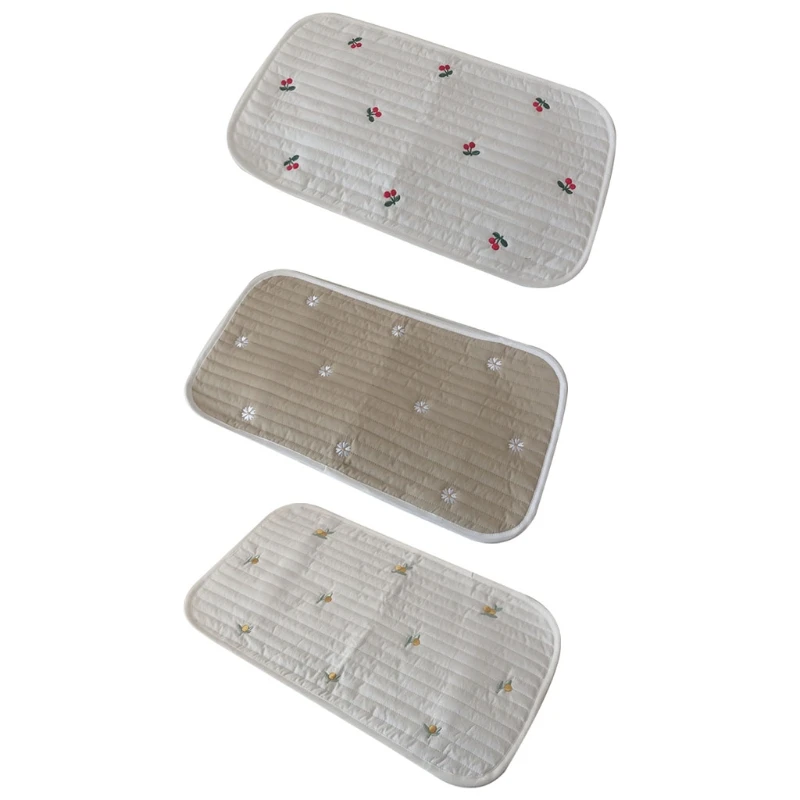 

03KD Baby Breathable Sleeping Pillow Towel Infants Soft Cotton Pillow Cover Cute Embroidery Pillow Towel