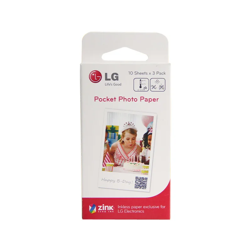 Фотобумага Zink для LG PD221 PD233 PD239 PD251 PD261 2 шт. 30 листов/коробка 5*7 6 см|Ленты принтеров| |
