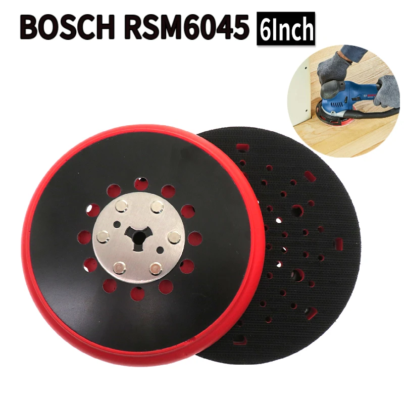 

Sanding Pad 150mm, BOSCH RSM6045,6 Inch Medium Hook and Loop Multi-Hole, For GET75 Dual-Mode Random Orbit Sander Abrasive Tools