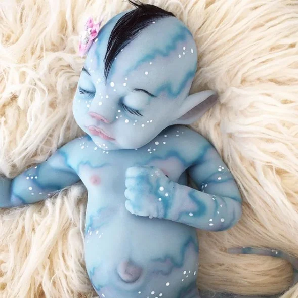 

30cm Realistic Reborn Handmade Fantasy Baby Girl/Boy Avatar Doll Eyes Closed Full Vinyl Body Lifelike Baby Doll