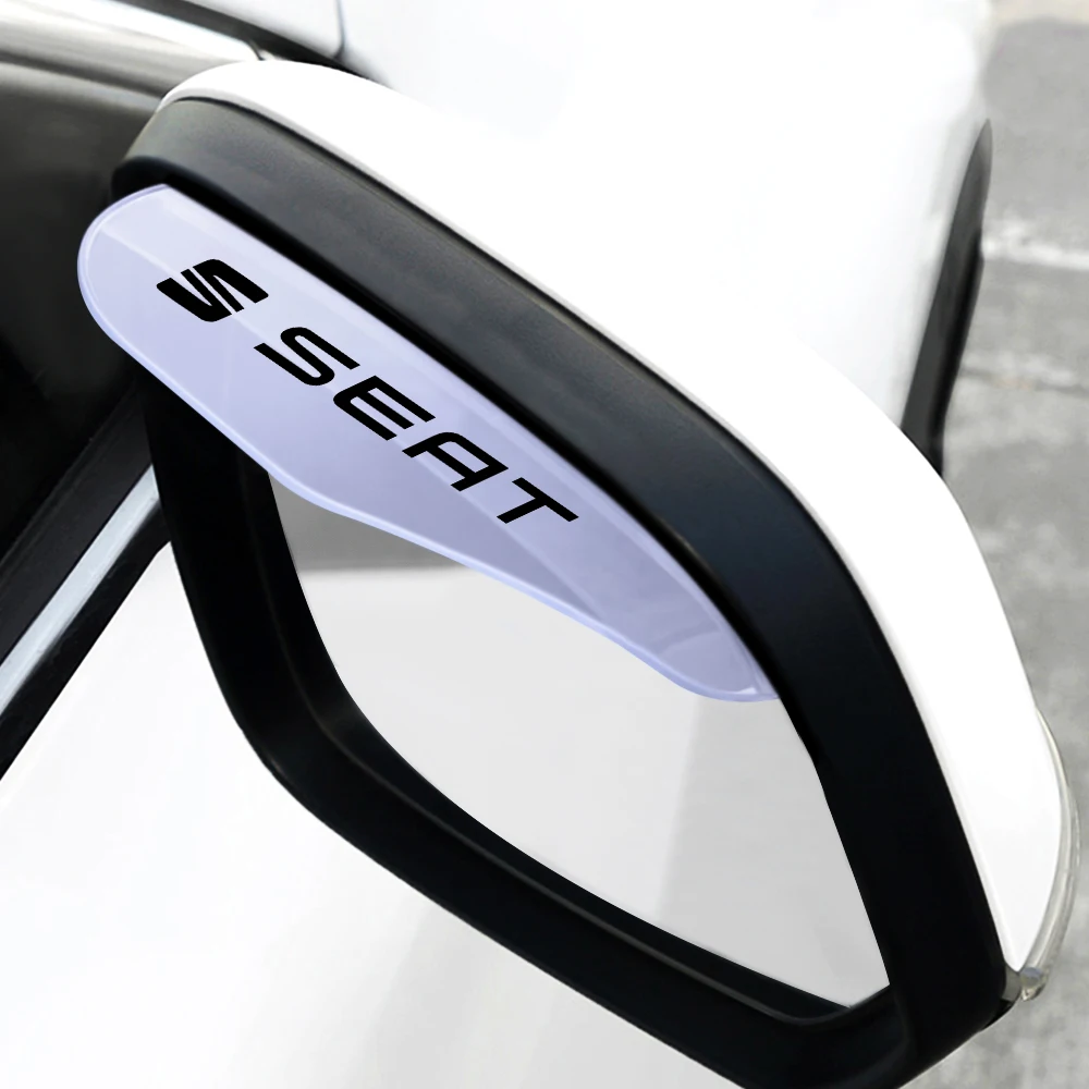

2PCS Car Rearview Mirror Eyebrow Rain Visor Sun Shade Rainproof Cover For SEAT Leon Ibiza 6j 6l Alhambra Exeo Altea Arona Ateca