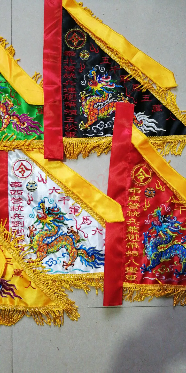 Taoist flag five флаг с драконом Ying army лошадью color Lingqi двусторонний Вышитый Флаг | Дом и