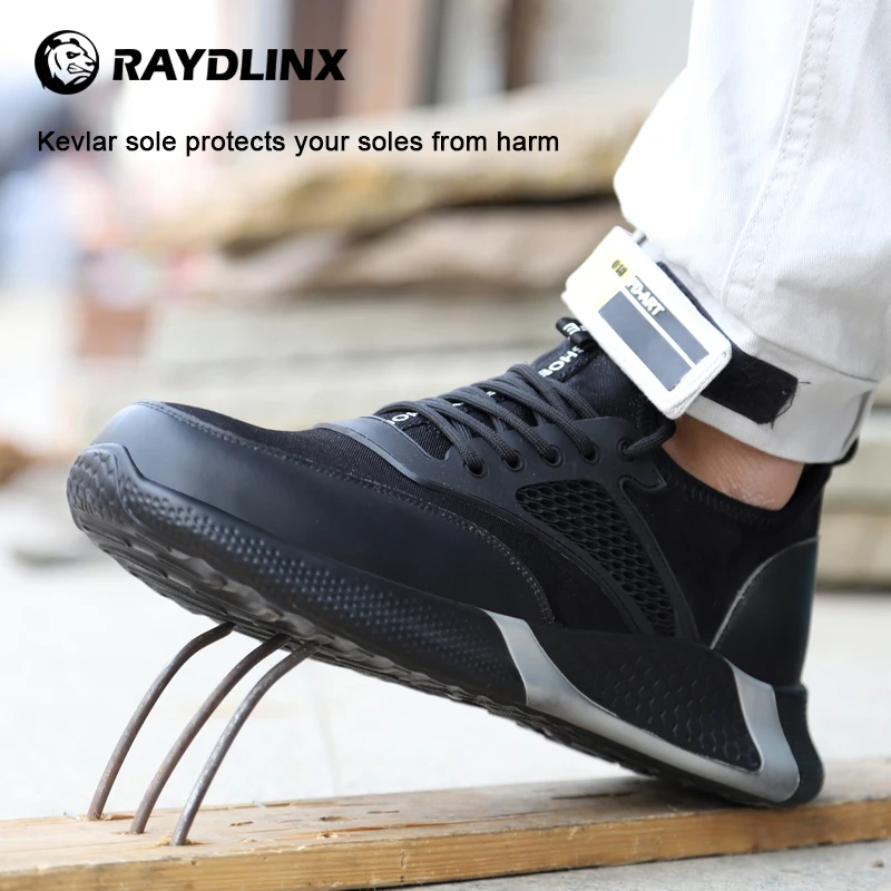 RAYDLINX Men's Protective Shoes Anti-Smash New Electrician Shoes Lightweight Breathable Industries Construction Work Shoes  