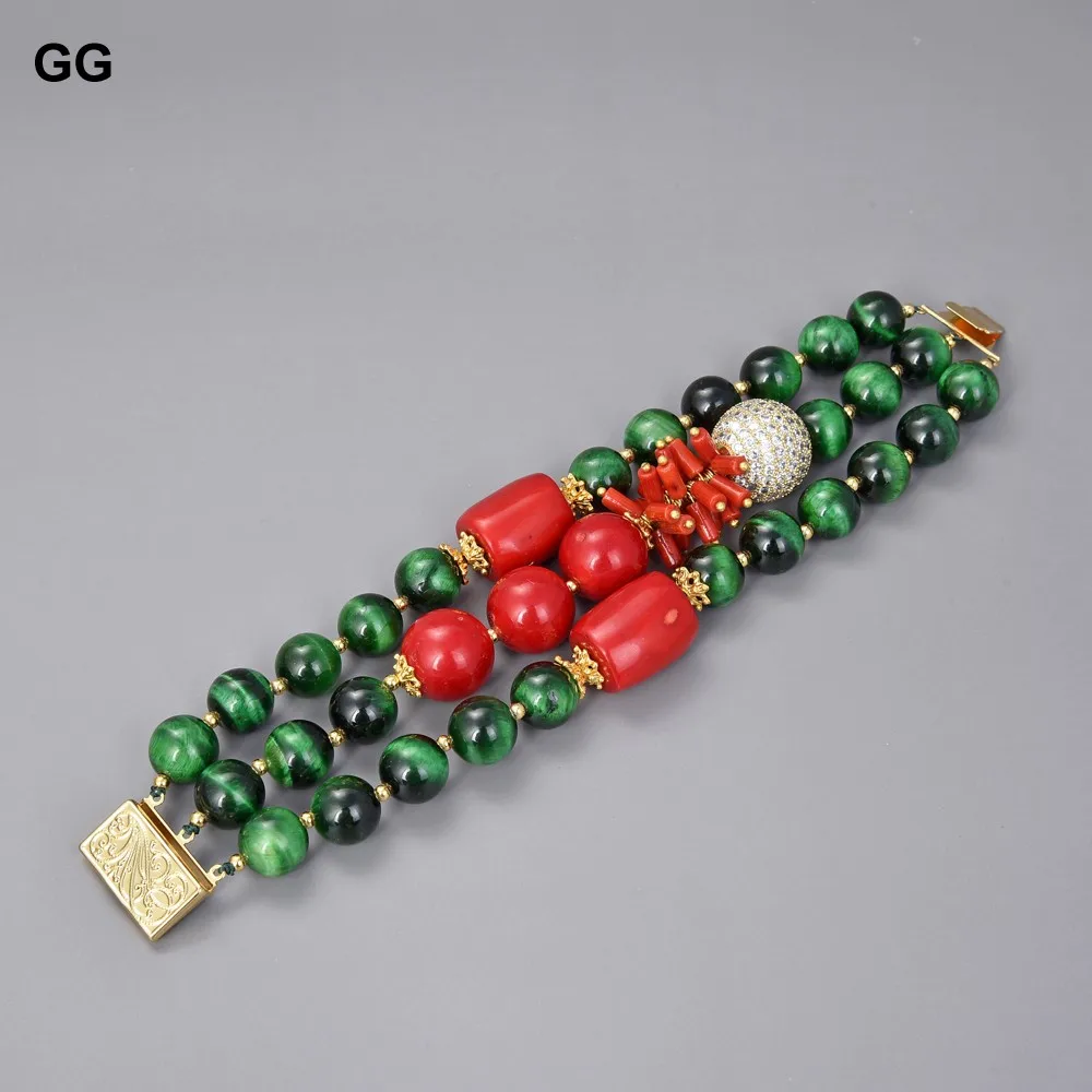 GuaiGuai ювелирные изделия натуральный камень 8 &quot3 нити зеленый тигровый глаз