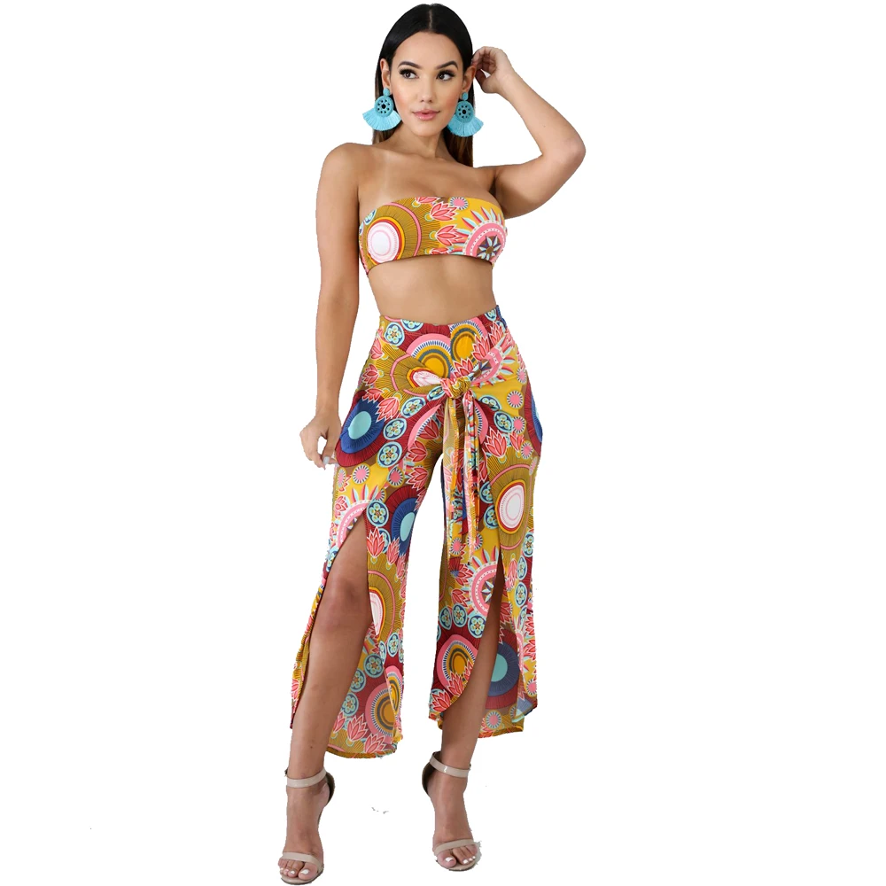 Комплект из двух предметов с цветочным принтом богемные бандажные костюмы на
