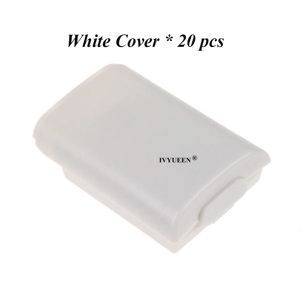 20 pcs White IVYUEEN, 20 шт., для Xbox 360, беспроводной контроллер, AA, батарея, чехол, черный, белый, батарейный блок, крышка, сменный корпус - Цвет: 20 pcs White