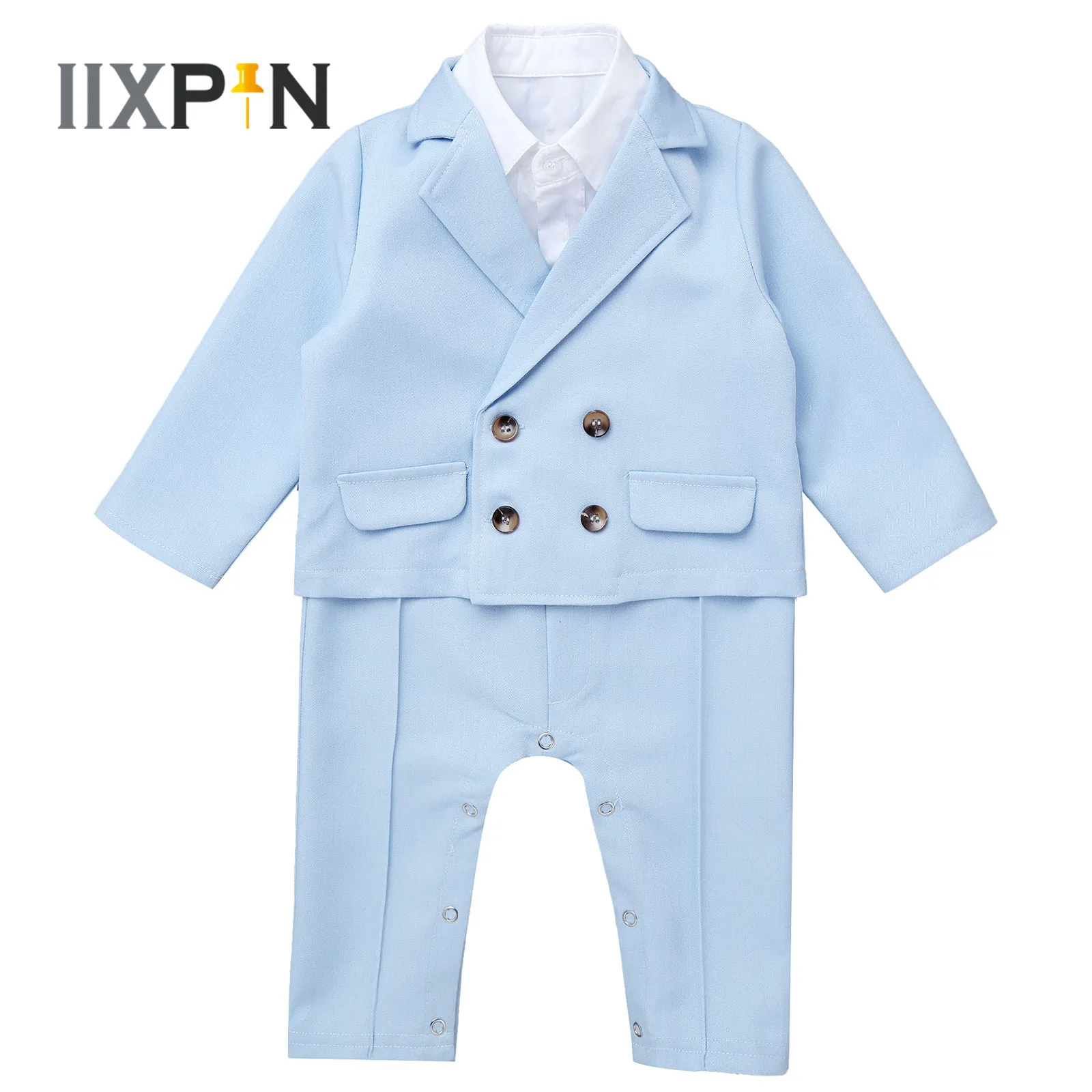 Fashion Gentleman Baby Set Bowtie Rompers + Blazers Suits Coats Baby Boy Party Suits Infant Clothing Infant Baby Boys Clothes