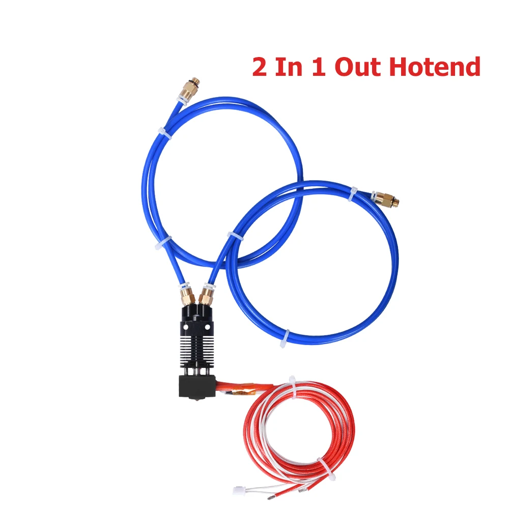 

Upgrade Parts 2 In 1 Out Hotend Extruder Kit 0.4MM Nozzle 1.75MM Filament 12/24V 40W Dual Color For CR10 Ender3 3d Printer Parts