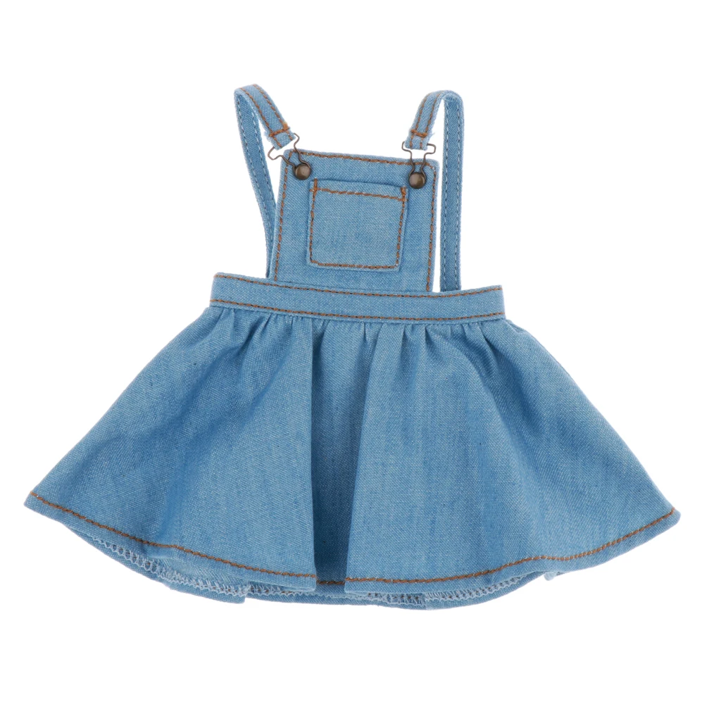 Модная кукольная одежда для кукол 12 дюймов джинсовая юбка на подтяжках Blythe Azone