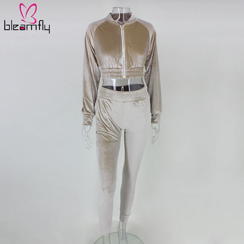 2019 осенне зимний комплект из двух предметов повседневный спортивный костюм с