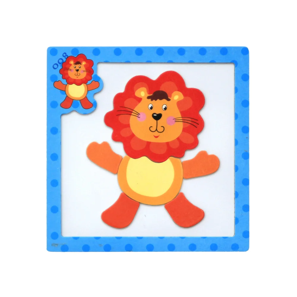 3D Деревянный пазл игрушки магнитные животные корова дезианс пазлы Мультяшные