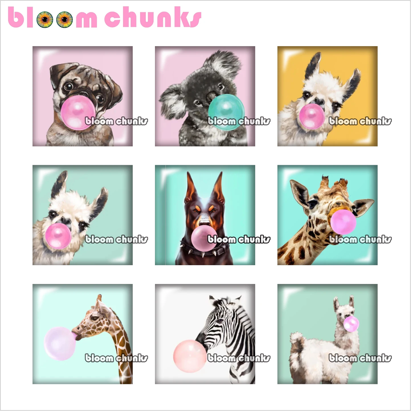 Баллон собака Кола Медведь Олень Зебра Альпака фото для квадратного стеклянного