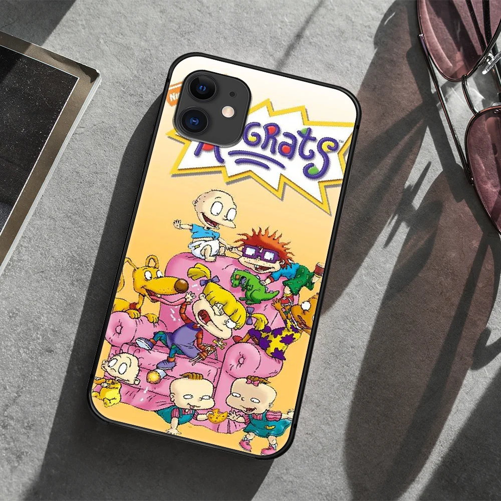 

cartoon Rugrat funny Phone Case Cover Hull For iphone 5 5s se 2020 6 6s 7 8 12 mini plus X XS XR 11 PRO MAX black Cover Fashion