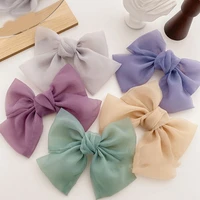 solid color sweet net yarn ponytail hairpins hair clip korea style ladies hair accessories stylish handmade bow knot barrettes