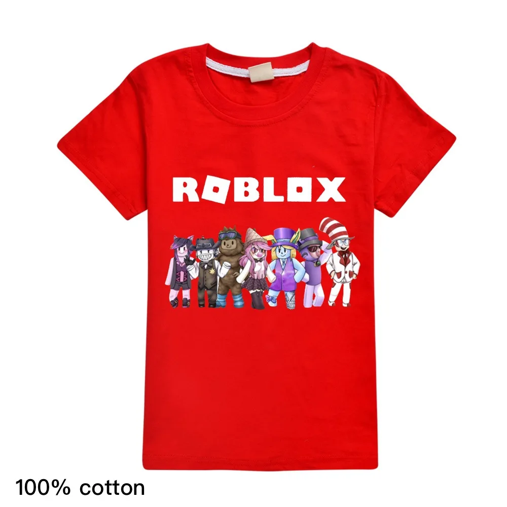 Летние Robloxing аниме одежда из хлопка с короткими рукавами и рисунком Рождества