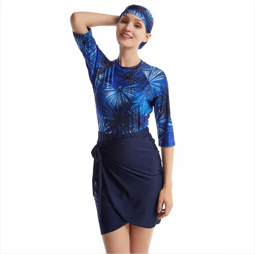 3pc islamic swimwear women swim suit woman maillots de bain burkini islami mayo hicap swimsuit plus size hijab with skirt | Тематическая