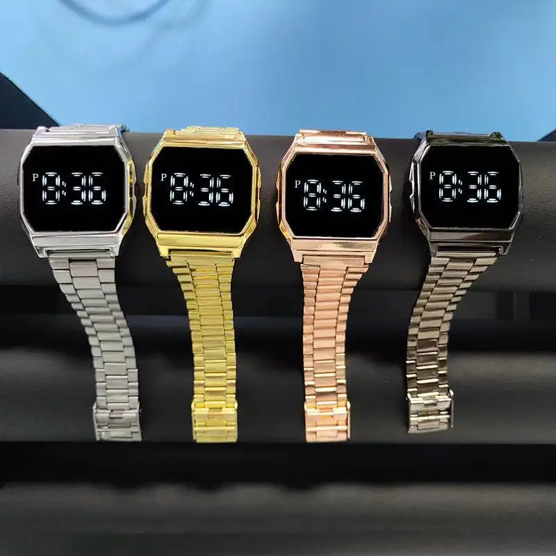 

Luxury Led Men Business Alloy Strap Watch Casual Sports Male Digital Wristwatch Fashion Men's Electronic Wrist Watch Drop Ship