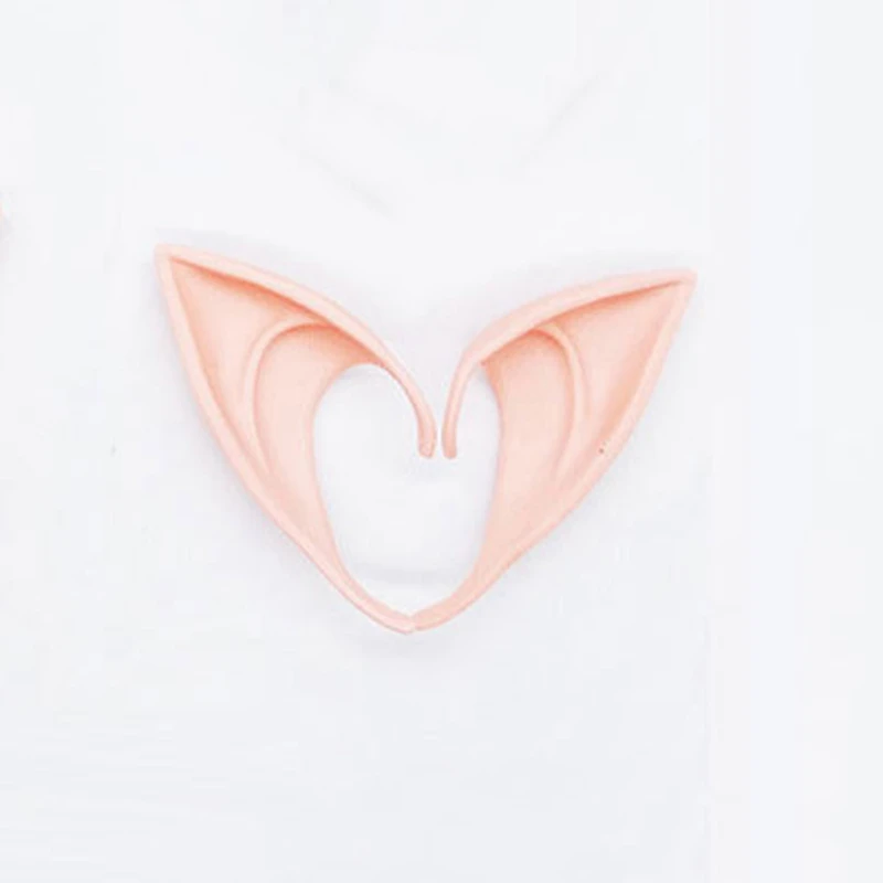 Pink skin tone short Таинственный Ангел эльфийские уши фея косплей аксессуары Хэллоуин Рождественская вечеринка латекс мягкие заостренные наконечники Ложные уши реквизит - Цвет: Pink skin tone short