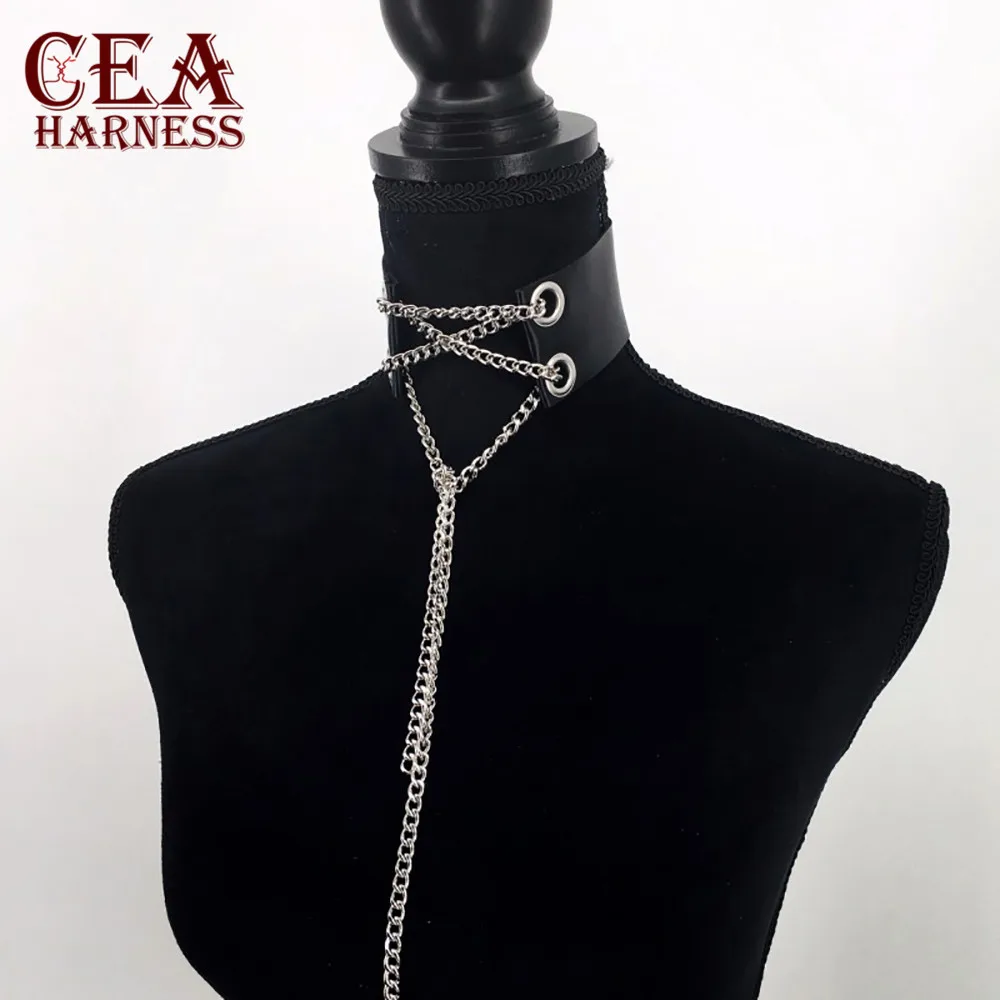Ожерелье-чокер женское кожаное в готическом стиле | Женская одежда