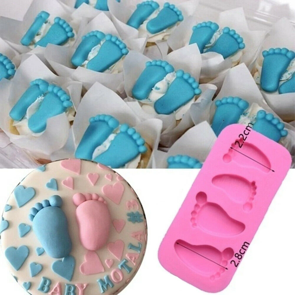 

3D Lovely Baby Feet Silicone Mold Chocolate Fondant Cake Decorating Baking Tool Bakeware Pudding Mould DIY Home Kitchen Supplies