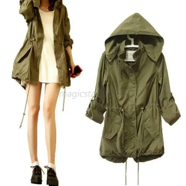 Fashion New Womens Warm Army Green Military Parka Hooded Coat Jacket | Женская одежда