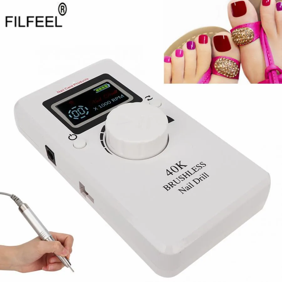 Электрическая дрель для полировки ногтей 40000 об./мин. 80 Вт набор инструментов