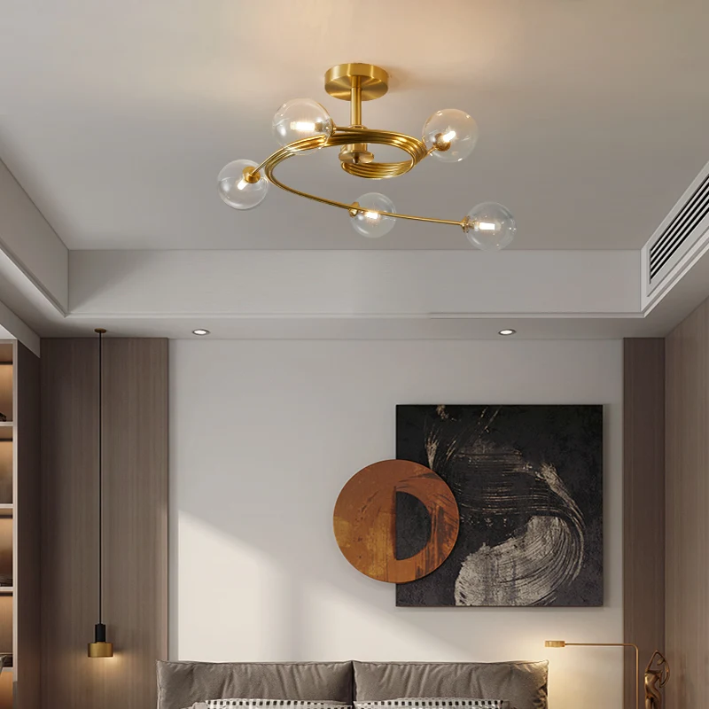 Современный светодиодный Люстра Освещение Стекло мяч для Гостиная Спальня